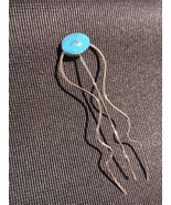 .925 Sterling Silver and Sleeping Beauty Turquoise Hairpin - $165.00