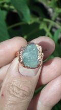 Electroformed  Copper celestite ring / Rough celestite - $28.98