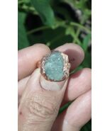 Electroformed  Copper celestite ring / Rough celestite - $28.98