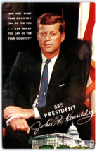 John F Kennedy Postcard 35th President &quot;ask not what your Country can do for &quot; - £3.77 GBP