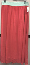 NEW LuLaRoe Large Solid Coral Pink Long Lined Chiffon LUCY Skirt - $24.74