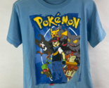 Giant Boys L Original 2008 Pokemon T-Shirt, Blue - Big Graphic Ash Ketch... - £20.00 GBP