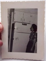 Woman On A Diet Wishing For A Snack In The Refrigerator Snapshot Photo 1951 - £7.05 GBP