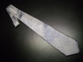 Smithsonian Institution Neck Tie Made in Italy Greys and Blues Sheen Vintage? - £7.98 GBP