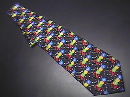 Ralph Marlin Neck Tie M&amp;M&#39;s 2000 Pattern M&amp;M&#39;s and Fireworks on Black Background - £9.58 GBP