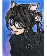 DC Comics Catwoman Justice League Anime Art Sketch Card Drawing ACEO PSC... - £11.93 GBP