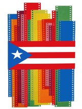 2054.Puerto Rico flag across film strips political Poster.Home studio ro... - $16.20+
