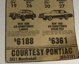 1980 Pontiac vintage Print Ad Advertisement pa7 - $6.92