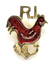 Vintage Rhode Island Red Rooster Anchor Pin RL State Bird Enamel Souveni... - $9.99