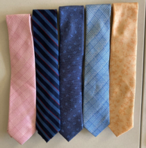 Calvin Klein Men&#39;s Lot of 5 Silk Blend Ties Assorted Multicolors - £30.09 GBP