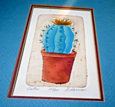 Brooke Morrison &quot;Cactus&quot; In Pot Limited Edition Signed Etching 123/200 - $64.75