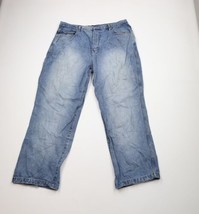 Vintage Phat Farm Mens 40x33 Distressed Baggy Fit Wide Leg Denim Jeans Blue - $69.25