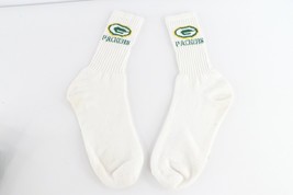 Vtg 90s NFL Green Bay Packers Football Spell Out Cotton Crew Socks White Large - £29.53 GBP