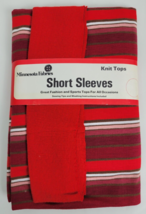 Vtg NWT Short Sleeve Knit Top Sewing Kit Red Burgundy Striped Minnesota ... - £11.73 GBP