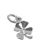 .925 Sterling Silver 3D Clover #2 Sterling Silver Pendant Charm - $24.99