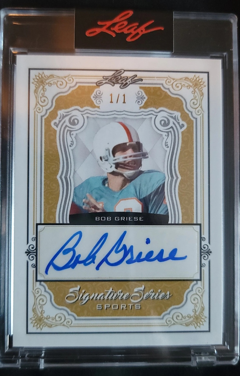 Golden Diamond mirror scroll 1/1 Bob Griese signature 1972 Miami Dolphins - $4,999.99