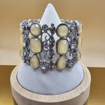 Premier Designs Stretch Wrap Bracelet Rhodium Plated Crystals &amp; Acrylic - $12.99
