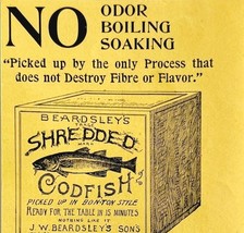 Beardsleys Shredded Cod Fish 1894 Advertisement Victorian No Odor ADBN1g - $19.99