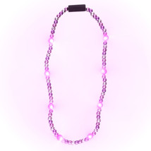 Flashy Deluxe LED Beads Necklace - Pink/Purple/Silver, 31-Inch Adjustabl... - $519.61 MXN
