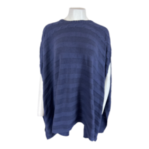 Lisa Rinna Collection Cable Knit Relaxed Scoop Neck Poncho (Navy, M/L) A... - $25.19