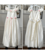 Cinderella Girls Flower Girl First Communion Formal Dress Ivory Pink Ros... - $37.95 CAD