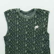 THE NIKE TEE JUST DO IT All Over Print Cut Off T SHIRT Mens Size S Black... - $9.69