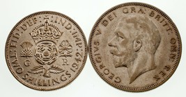 Großbritannien 1936 - 1942 Menge Von 2 Silber Münzen XF - Au Zustand - £24.70 GBP