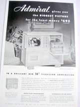 1949 Ad Admiral 16&quot; Television Combination - £6.38 GBP
