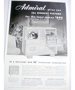 1949 Ad Admiral 16&quot; Television Combination - £6.28 GBP