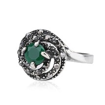 Fashion Engagement Ring Tibetan Silver Vintage Jewelry Boho Green Stone Rings Fo - £6.27 GBP