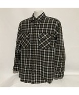 Vintage David Taylor Button Up Shirt Mens Medium Plaid Black Flannel - $13.49