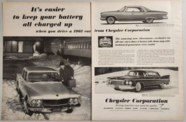 1961 Print Ad Chrysler Imperial, Dodge Lancer &amp; Dart in the Snow Detroit,MI - £14.93 GBP