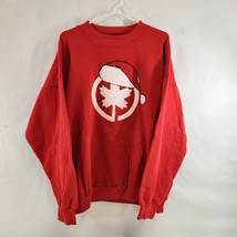 Air Canada Santa Hat Christmas Sweatshirt Floctex One Size Red White Crew Neck - $43.53