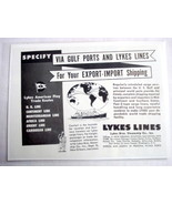 1949 Lykes Lines Ad Lykes Bros. Steamship Co. Inc. - £6.28 GBP