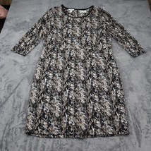 Jaclyn Smith Dress Womens XXL Black Beige Casual 3/4 Sleeve A-Line Knee Length - $24.63