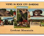 Multi Vista Lookout Mountain Chattanooga Tennessee TN Unp Lino Cartolina... - £3.17 GBP