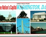 Multi Vista Greetings From Washington Dc Unp Non Usato Cromo Cartolina I13 - $3.03
