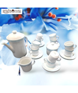 Servizio da Caffè GINORI per 10 Persone In Fine Porcellana Bianca Righe ... - $1,917.49 MXN