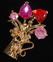 Shades of  Pink Crystal Brooch - $3.95