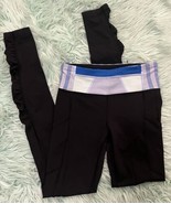 Lululemon Leggings Tight Athletic Size 4 Gray Full Length Ruched Black P... - €30,09 EUR