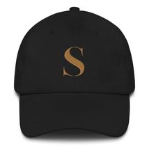 Initial Hat Letter S Baseball Cap Embroidered Hat Black - $29.35