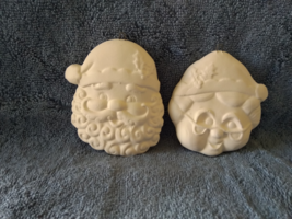 O1 - Mr. &amp; Mrs. Claus Ornaments Ceramic Bisque Ready-to-Paint, Unpainted - $4.50