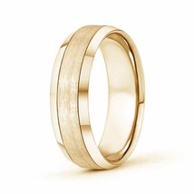 Authenticity Guarantee 
ANGARA Satin Finish Comfort Fit Wedding Band with Bev... - £684.41 GBP