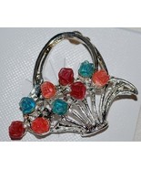 Silver Basket of Crystal Flowers - £3.15 GBP