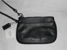 NWT Coach Leather purse wristlet handbag clutch wallet 45651 black  - $40.99
