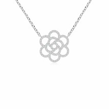 ANGARA Natural Diamond Flower Pendant Necklace in 14K Gold (GVS2, 0.26 Ctw) - £1,483.54 GBP