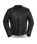 Men Biker Leather Revolt 1.3-1.4mm Platinum Naked Cowhide Jacket - £274.98 GBP