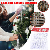 24pcs Clear Glass Icicle Crystal Ice Ornaments Christmas Tree Decoration - $8.90