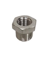 3/8&quot; Male NPT to 1/4&quot; Female NPT Hex Reducing Bushing Stainless Steel 304 - £7.60 GBP