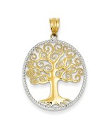 14K Two Tone Gold Tree of Life Pendant - €223,94 EUR